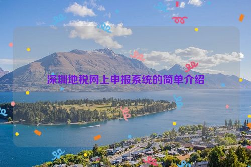 深圳地税网上申报系统的简单介绍